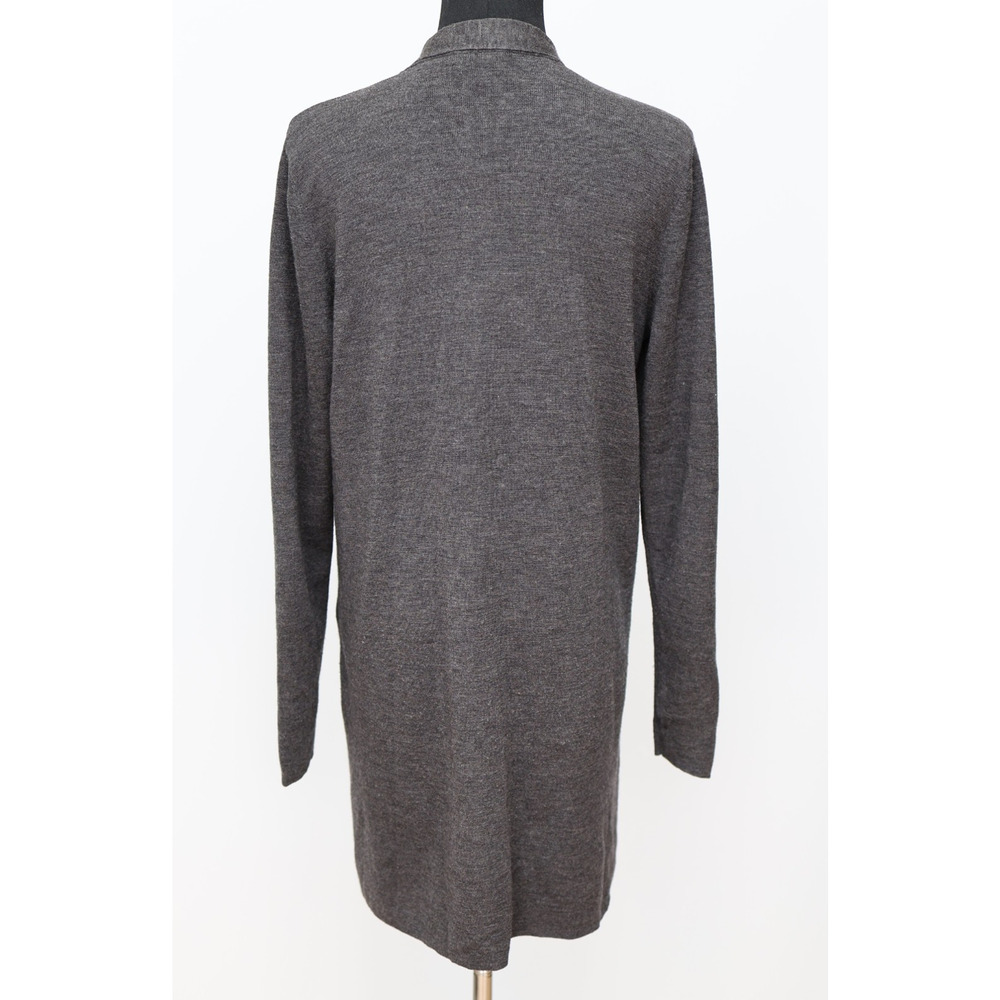 A8 Auth EILEEN FISHER 100% Merino Wool Straight Long Open Front Cardigan Size M - Picture 4 of 6